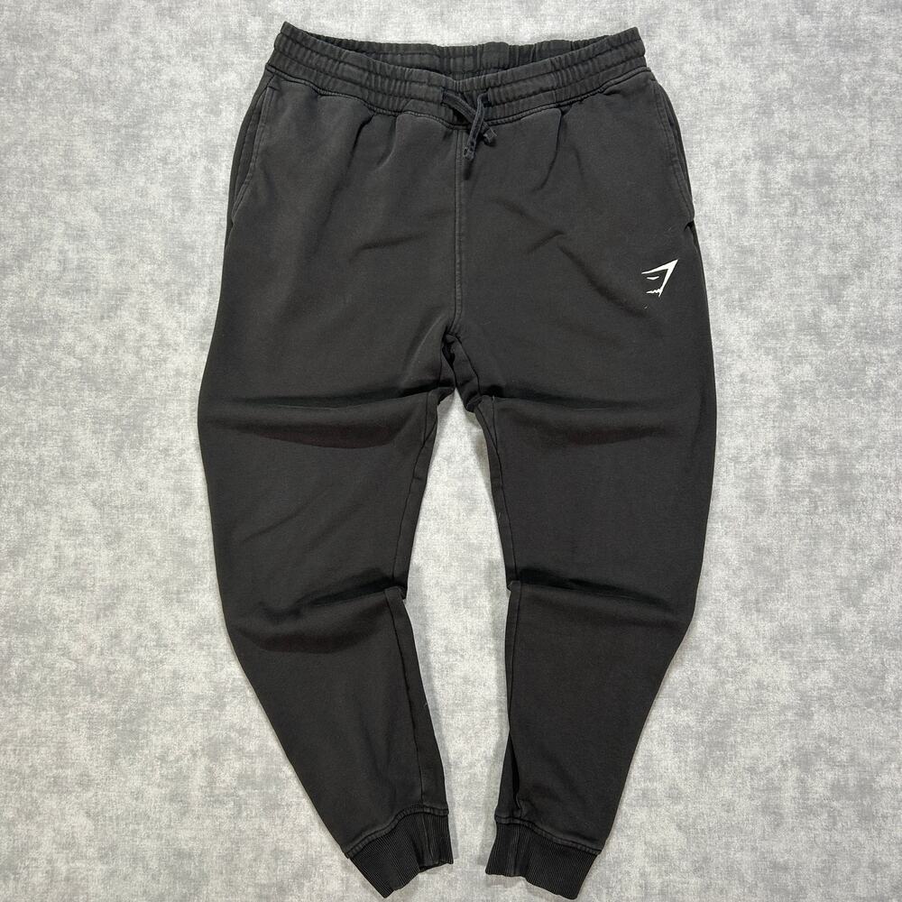 Gymshark Crest Joggers Black Mens Large A2A4H Fleece Sweatpants